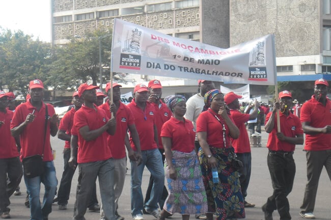 Desfilo no dia dos trabalhadores em Maputo
