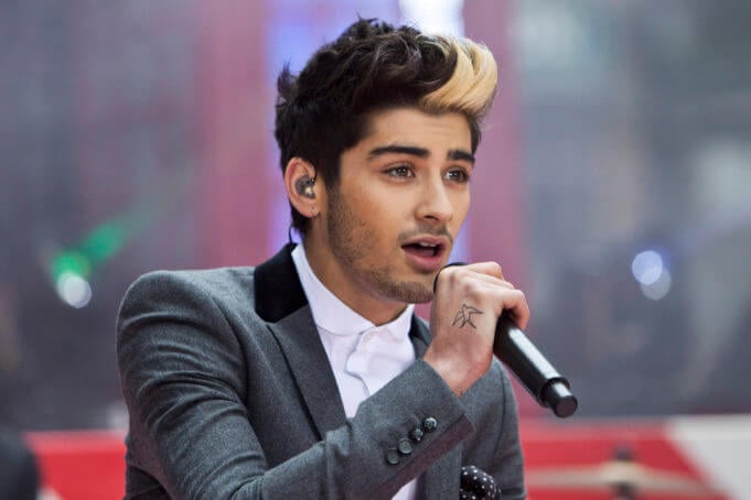 Malik performs with his band, "One Direction" on NBC's Today show in New York