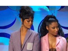 Rihanna rende-se ao decote de Nicki Minaj