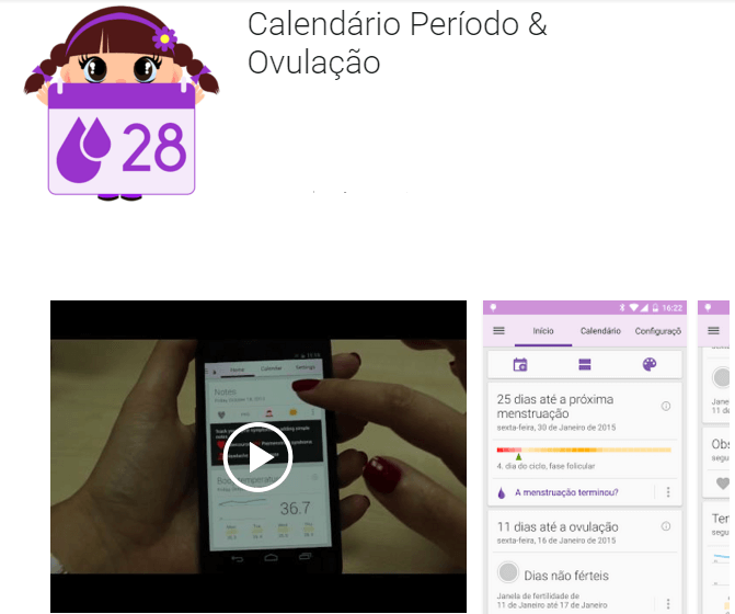 Calendário Período e Ovulação