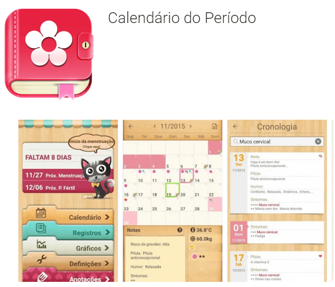 Calendário de Período - Menstrual