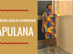 Vestidos de Capulana com Gola Chinesa