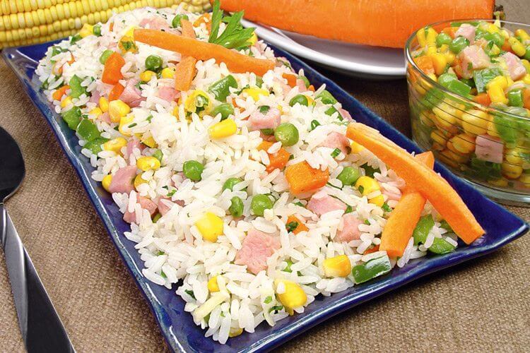 Arroz com Presunto e Abobrinha