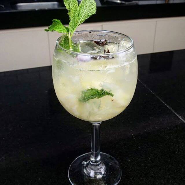 Gin Tônica de Abacaxi com Hortelã