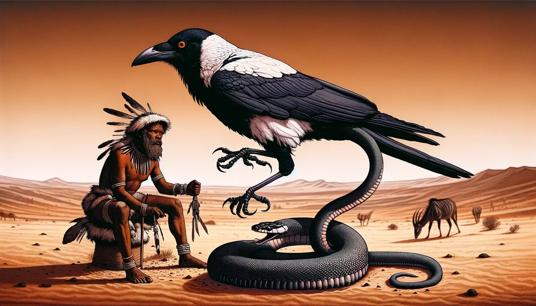 O Corvo de Peito Branco e Como a Cobra Perdeu Suas Perna