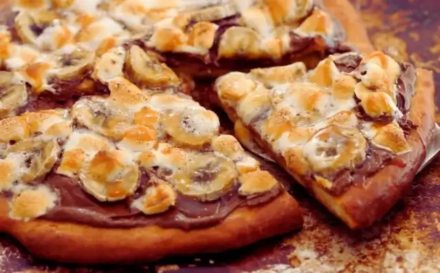 Pizza doce de banana-Receitas