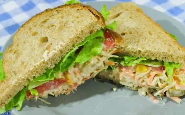 Sanduíche de frango natural-Receitas