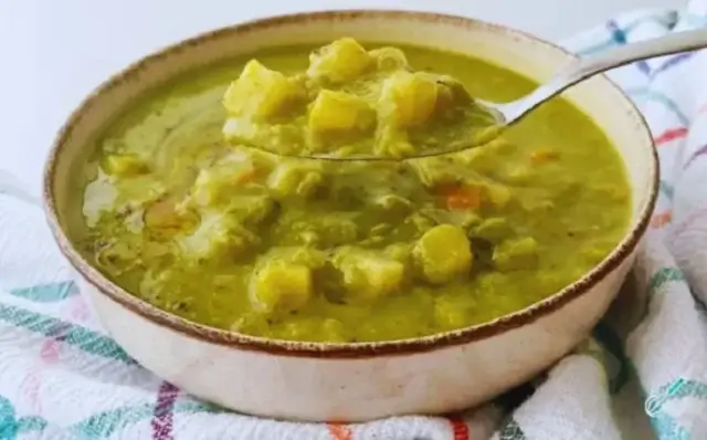 Sopa de batata e ervilhas-Receitas