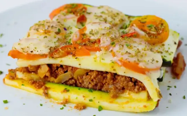 Lasanha de curgete com carne picada-Receitas