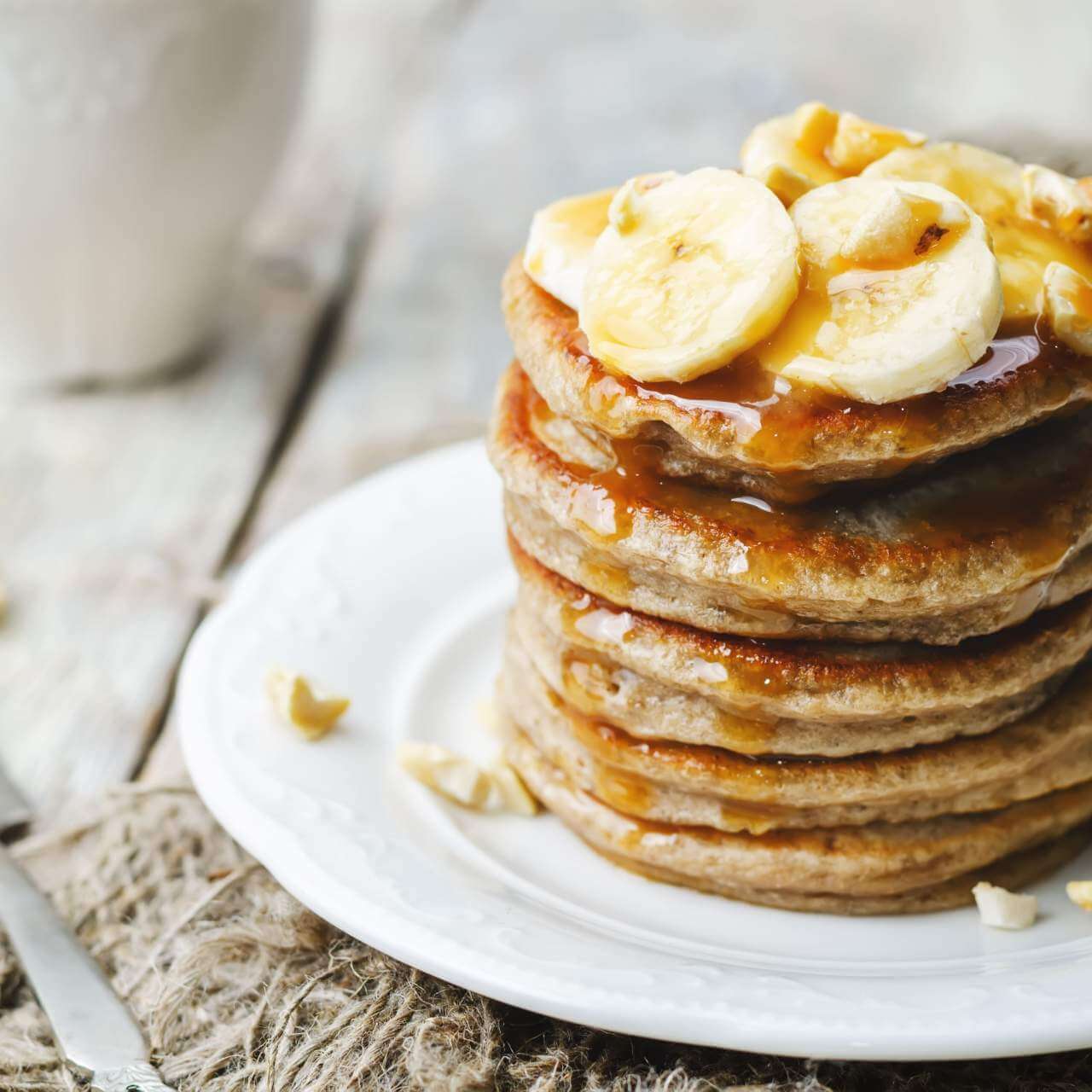 Panquecas de banana e aveia