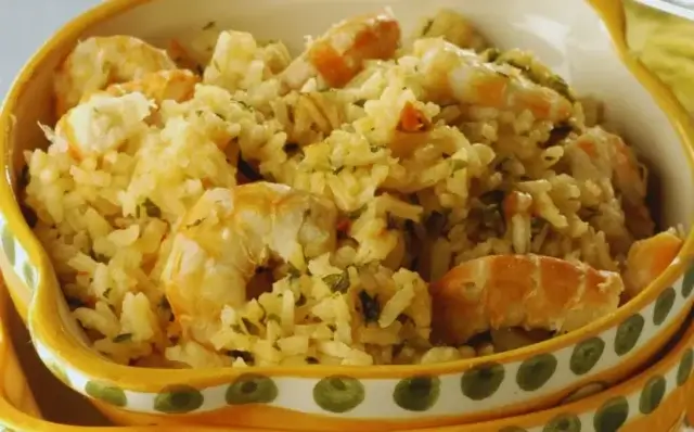 Arroz cremoso de camarão