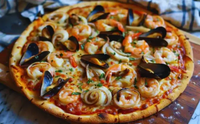 Pizza de mariscos-Receitas