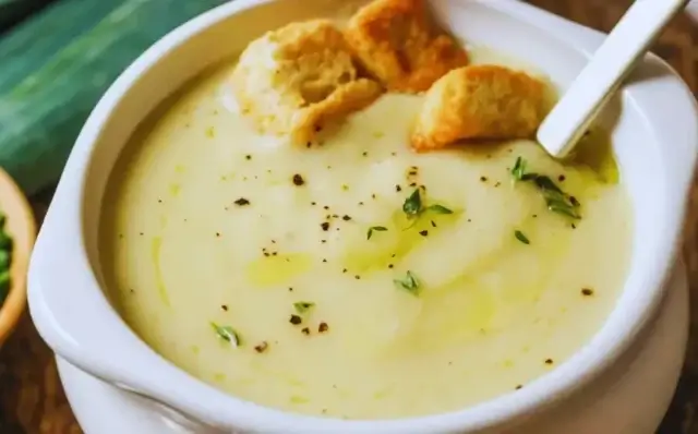 Sopa de batata e alho-francês-Receitas