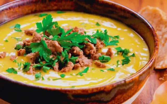 Sopa de mandioquinha com carne-Receitas