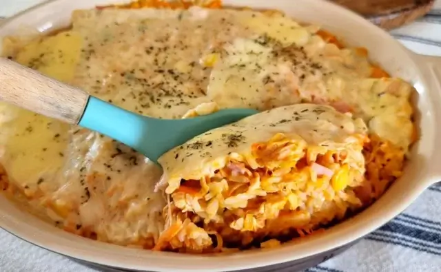 Arroz de frango e queijo