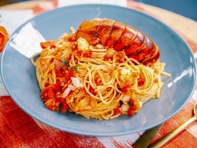 Tagliatelle com lagosta