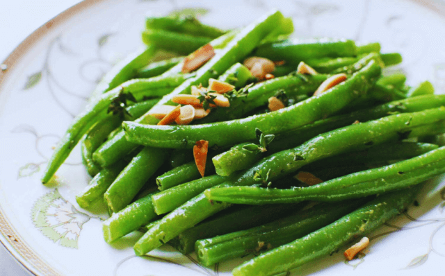 Feijão verde com amêndoas-Receitas