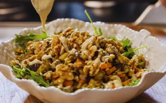 Salada de lentilhas com legumes assados-Receitas