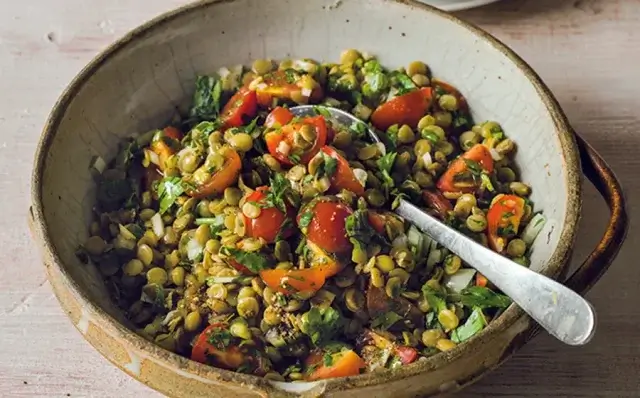 Tabulé com lentilhas e legumes-Receitas